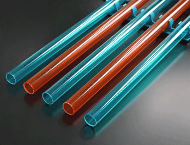 阻燃绝缘红蓝透明PVC电工套管